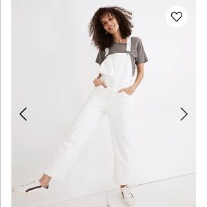Petite size - Straight-Leg Overalls in Tile White
